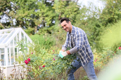 Segregated garden waste streams ready for collection in local neighbourhood